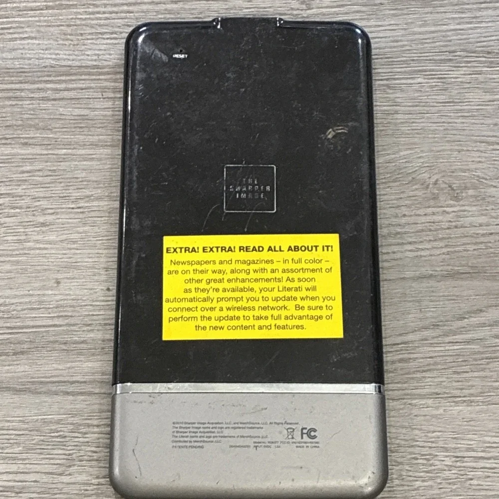 Sharper Image LITERATI Black Color Wireless E-book e reader Untested